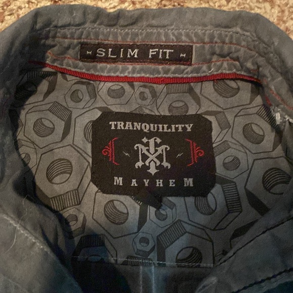Tranquility Mayhem Slim fit button up men’s shirt - Picture 2 of 5